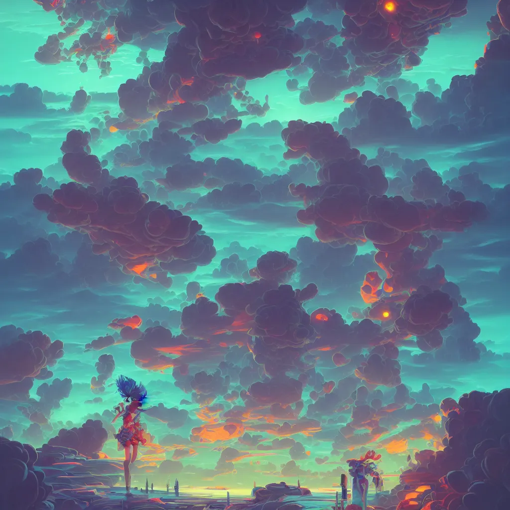 Image similar to a micro-service deployed to a datacenter, road, connector, defence, wall, cloud, security, cyber, attack vector, trending on Artstation, painting by Jules Julien, Leslie David and Lisa Frank and Peter Mohrbacher and Alena Aenami and Dave LaChapelle muted colors with minimalism