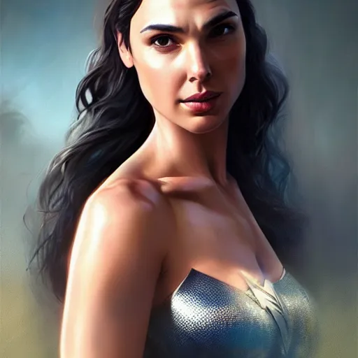 Image similar to gal gadot in the style of stefan kostic, realistic, full body, sharp focus, 8 k high definition, insanely detailed, intricate, elegant, art by stanley lau and artgerm