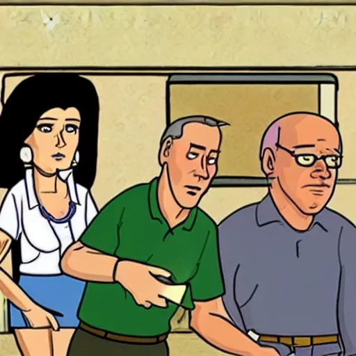 Image similar to lost scene from king of the hill where joe biden is a drug dealer,