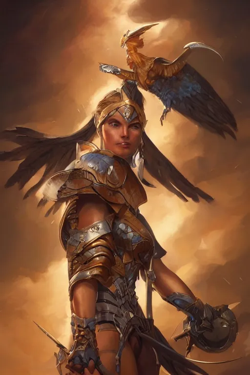 Image similar to amazon valkyrie athena, d & d, fantasy, portrait, highly detailed, headshot, digital painting, trending on artstation, concept art, sharp focus, illustration, art by artgerm and greg rutkowski and magali villeneuve