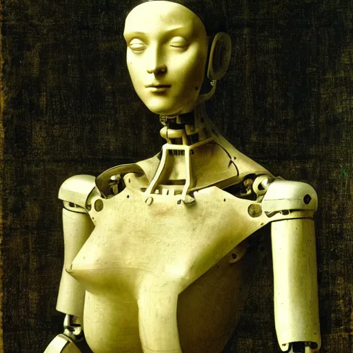 Prompt: A robotic prototype by Leonardo Da vinci