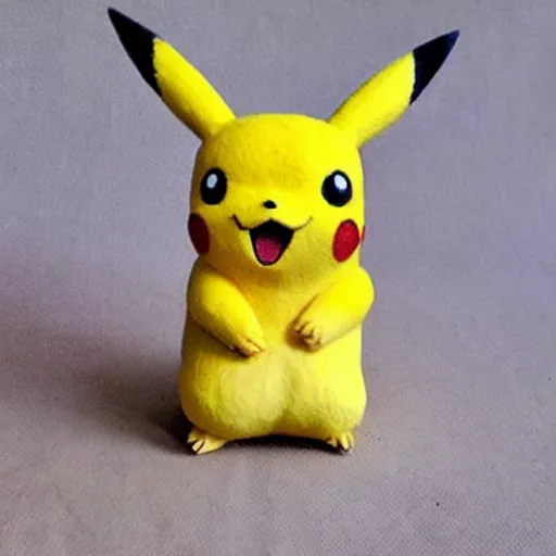 Image similar to Pikachu Sculpture made out of sawdust