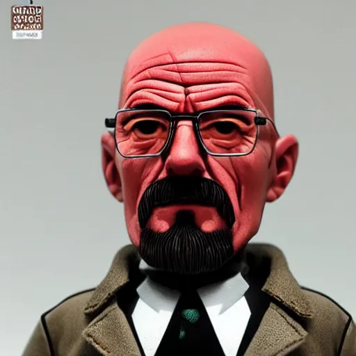 Image similar to walter white cosplay albert hofmann, stop motion vinyl action figure, plastic, toy, butcher billy style