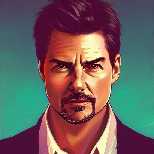 Prompt: Tom Cruise as an affable Tony Stark, ambient lighting, 4k, alphonse mucha, lois van baarle, ilya kuvshinov, rossdraws, artstation