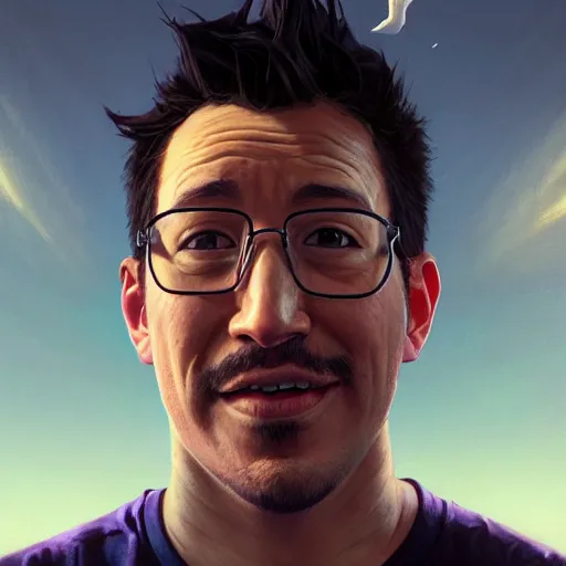 Image similar to highly detailed portrait of markiplier as a puppet in gta v, stephen bliss, unreal engine, fantasy art by greg rutkowski, loish, rhads, ferdinand knab, makoto shinkai and lois van baarle, ilya kuvshinov, rossdraws, tom bagshaw, global illumination, radiant light, detailed and intricate environment