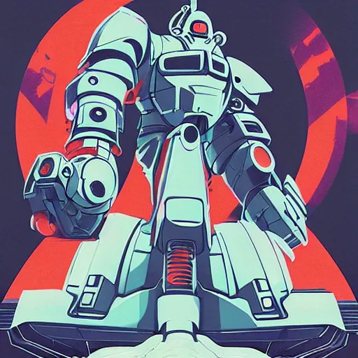 Image similar to gouf submarine type custom mobile suit, power armor by tristan eaton, victo ngai, artgerm, rhads, ross draws. metal shaded, beautifully detailed