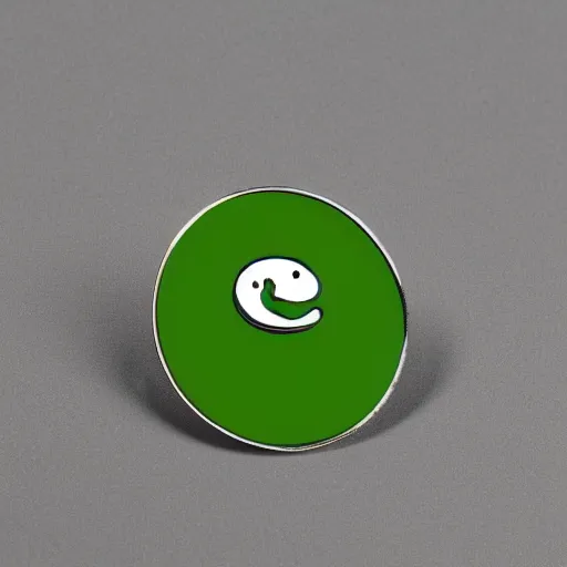 Image similar to a retro minimalistic circle enamel pin depicting an exploding jalapeno, use of negative space allowed, smooth curves