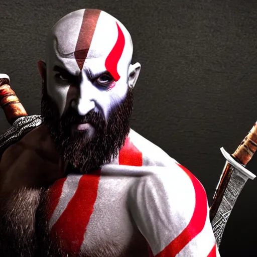 Image similar to avigdor lieberman as kratos from god of war