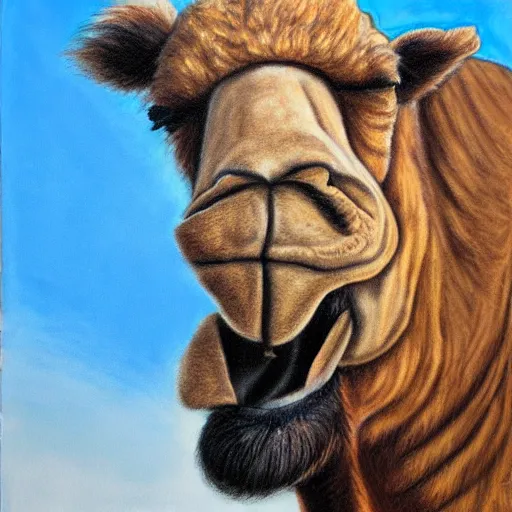 Image similar to camel joe, hyperrealism self portrait