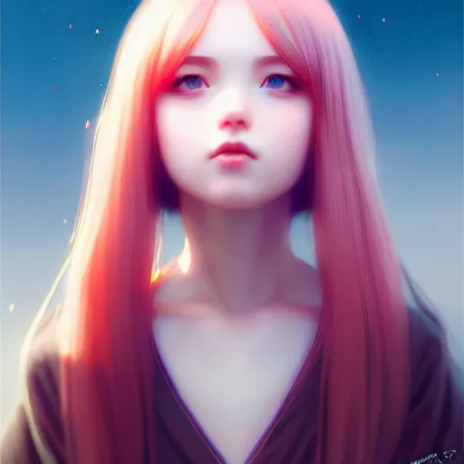 Image similar to cute girl by ross draws, point of view kissing towards the camera by ilya kuvshinov, point of view, rtx reflections, octane render 1 2 8 k, extreme high intricate details by wlop, digital anime art by tom bagshaw