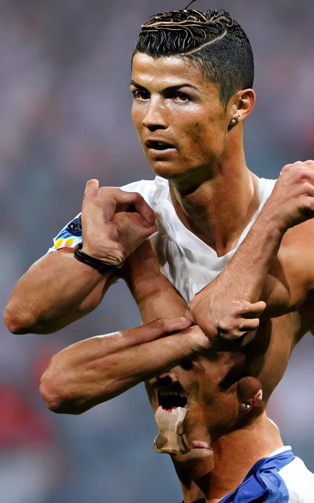 Image similar to cristiano ronaldo with a mohawk hair