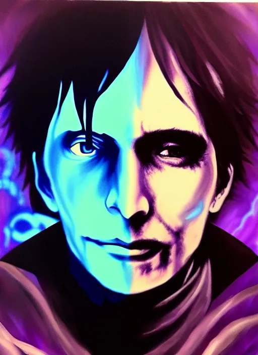 Image similar to photorealistic glamour necro science acrylic painting of salvia divinorum made in abyss, tony montana in a style of cyberpunk, magic glowing blur