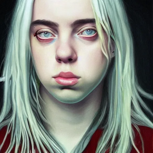 Image similar to !dream billie eilish portrait renaissance painting