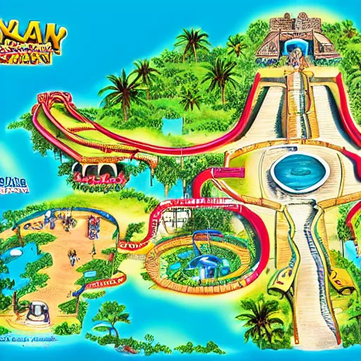 Image similar to ancient mayan waterpark map