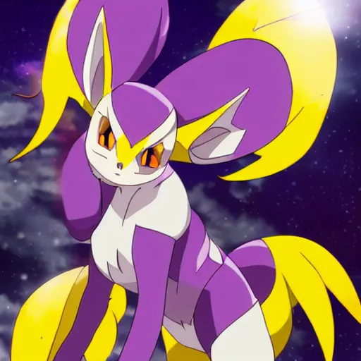 Prompt: renamon from digimon tamers in the moonlight, sakura petals, anime, key art, promo art,