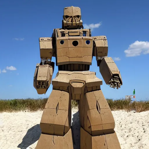 Image similar to a sand sculpture of a mecha