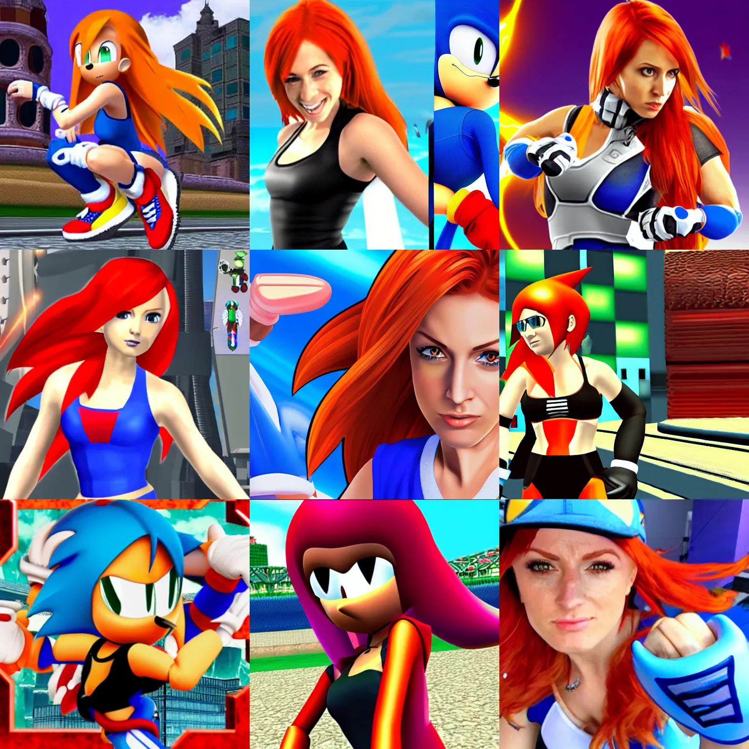 Prompt: becky lynch in sonic adventure 2