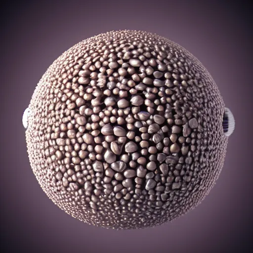 Image similar to sphere made out of human teeth, 4K, realistic, hyperdetailed