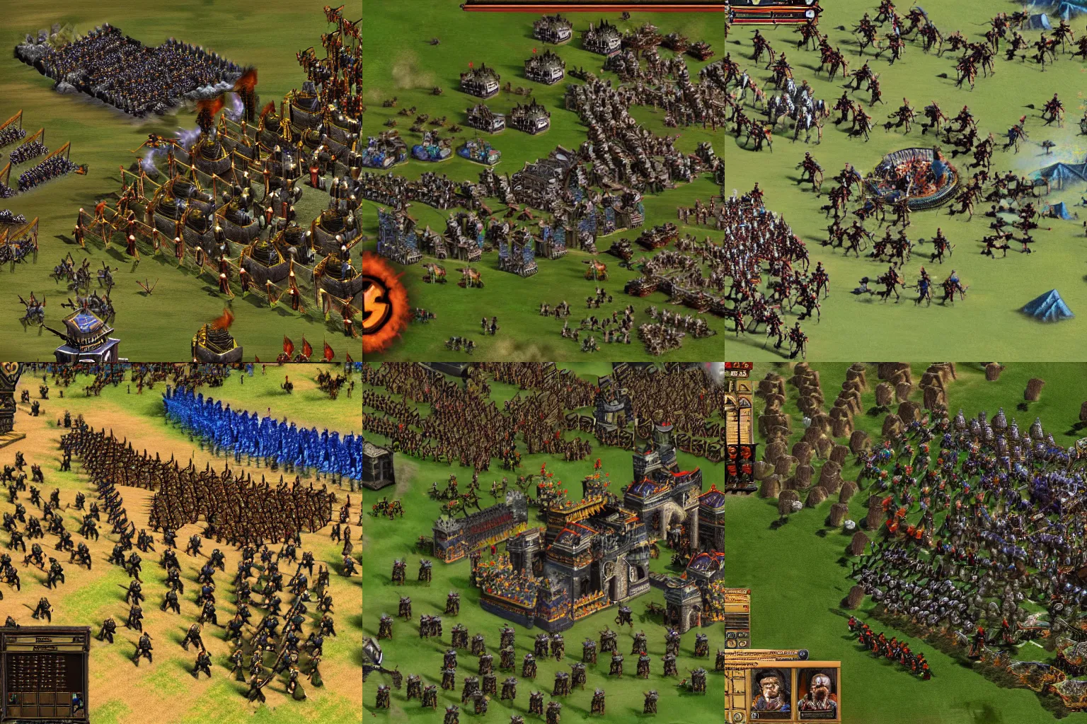 Prompt: the goths attacking Genghis Khan, Age of Empires 2 screenshot, high detail