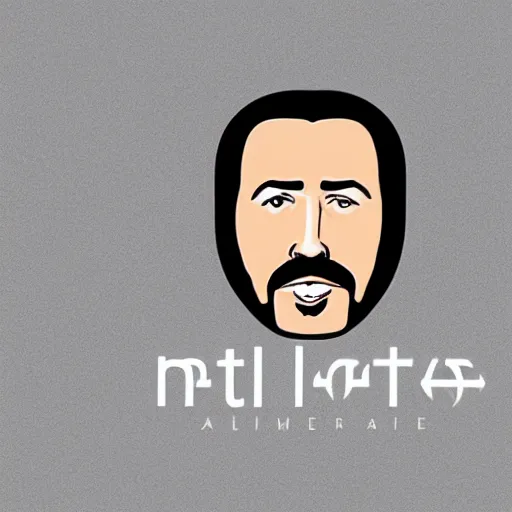 Image similar to a minimalist logo for a dating app only for nic cage