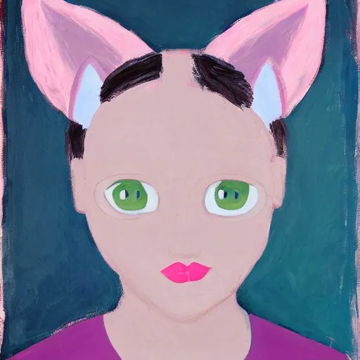 Image similar to a portrait of a girl with cat ears