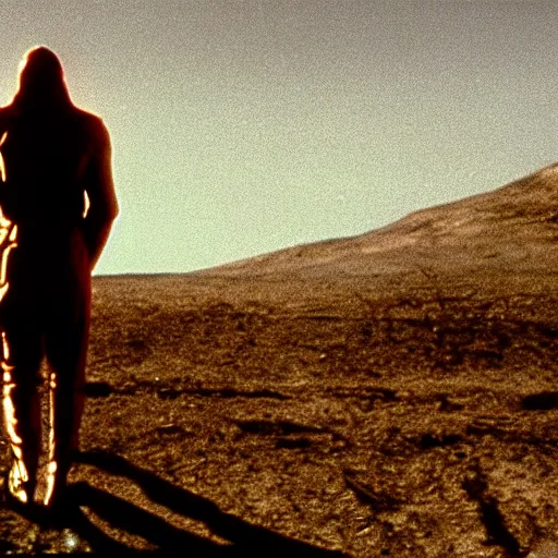 Prompt: movie still of god sun cyborg, cinematic composition, cinematic light, criterion collection, by edgar wright