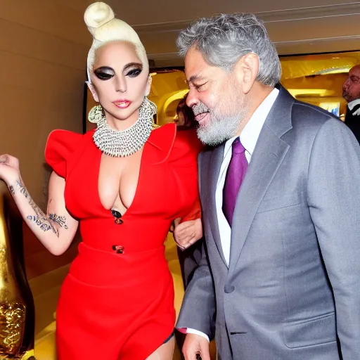 Image similar to an image of Lady Gaga and Lula President