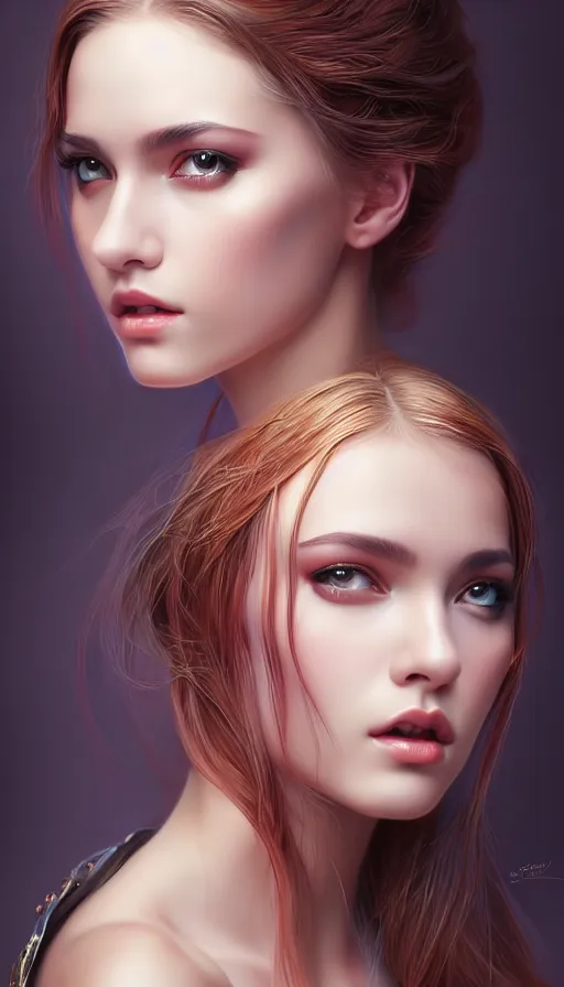 Image similar to photo of a gorgeous young girl hooded in the style of stefan kostic, realistic, sharp focus, 8k high definition, high fashion, vogue, insanely detailed, intricate, elegant, art by stanley lau and artgerm, sigma 85mm art