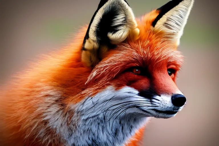 Prompt: mysterious fox portrait