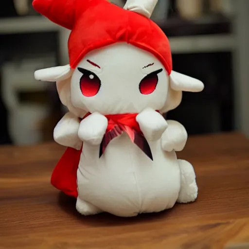 Image similar to cute fumo plush of the party healer who always mistargets and gets yelled at