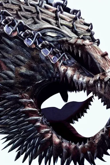 Image similar to very very intricate photorealistic photo of a chain chomp in an episode of game of thrones, photo is in focus with detailed atmospheric lighting, award - winning details