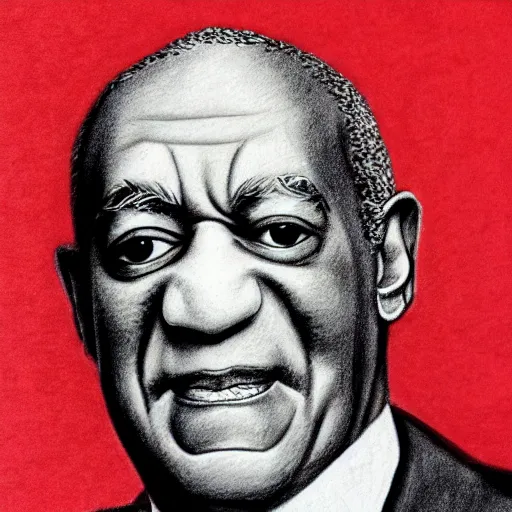 Image similar to a poorly drawn pencil portrait of bill cosby