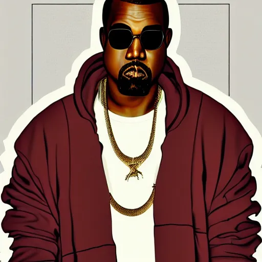 Prompt: kanye west by stephen bliss