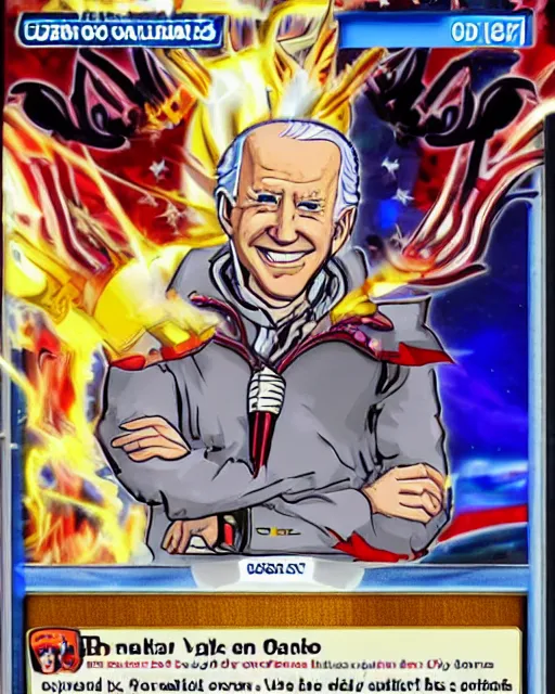 Image similar to biden on yugioh card.