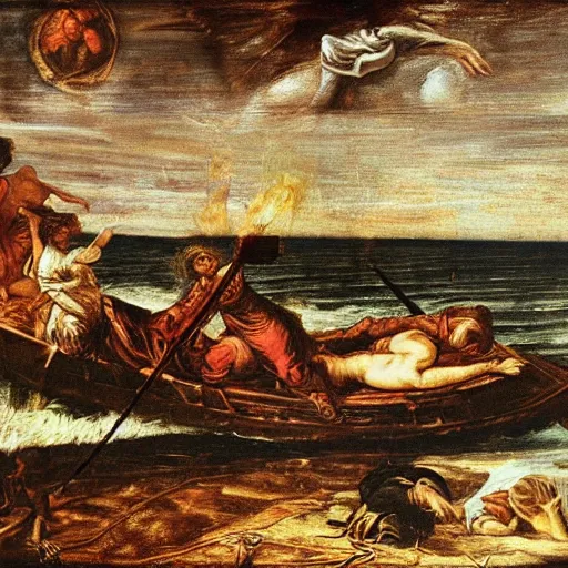 Prompt: a painting tintoretto did during his edgelord phase