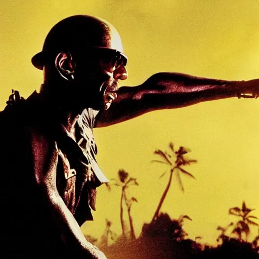 Image similar to donnovan patton as captain benjamin in apocalypse now, 8k resolution, full HD, cinematic lighting, award winning, anatomically correct