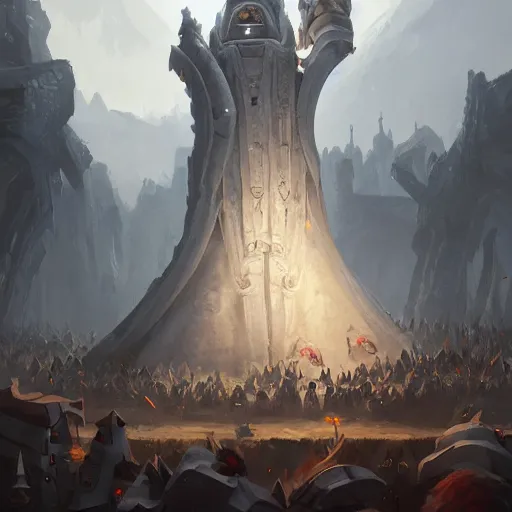 Image similar to a giant white chess pawn piece, chess pawn, chess pawn, chess pawn, chess pawn, chess pawn, battlefield background, bright art masterpiece artstation. 8 k, sharp high quality artwork in style of jose daniel cabrera pena and greg rutkowski, concept art by tooth wu, blizzard warcraft artwork, hearthstone card game artwork, chess pawn