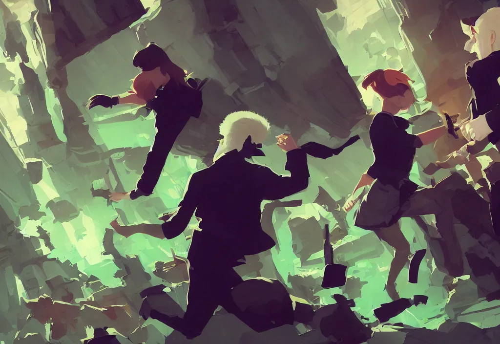 Image similar to joe biden shake hand with cute catgirl, epic debates, presidental elections candidates, cnn, fox news, fantasy, by atey ghailan, by greg rutkowski, by greg tocchini, by james gilleard, by joe gb fenton, dynamic lighting, gradient light green, brown, blonde cream, salad and white colors in scheme, grunge aesthetic