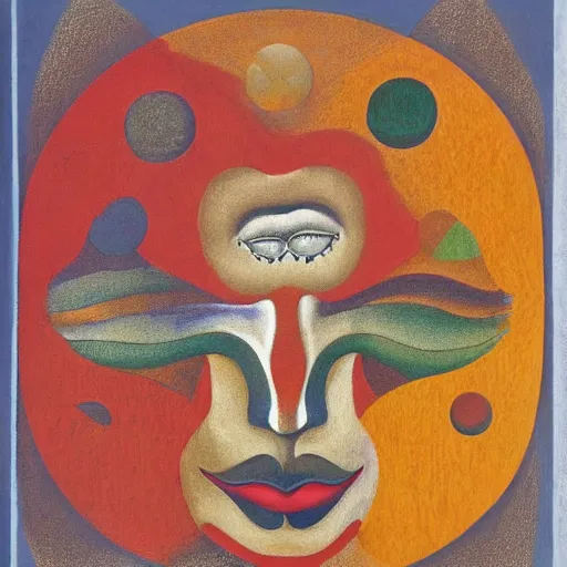 Image similar to floral face portrait by leonetto cappiello and wojciech siudmak and ernst fuchs, anni albers, oil on canvas