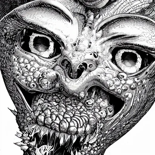 Image similar to closeup of tongue, by yoichi hatakenaka, masamune shirow, josan gonzales and dan mumford, ayami kojima, takato yamamoto, barclay shaw, karol bak