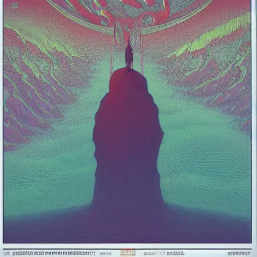 Image similar to textures silhouettes album cover designed by Jean Giraud, Moebius, Beksinski