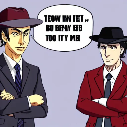 Image similar to better call saul scene in the style of ace attorney