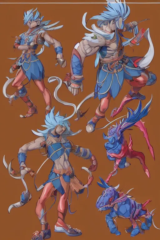 Image similar to character of breath of fire 4 by the artist Alessandro pizzi . Rendering the full body . Sharp focus, full of details, by utsurowazaru mono and Jason Nguyen , art book, trending on artstation and cell shading