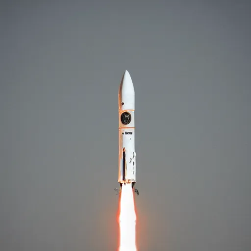 Prompt: apollo rocket closeup in the night sky with the full moon