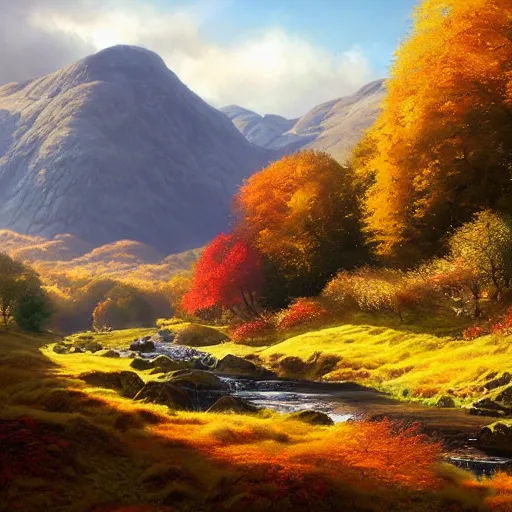 Image similar to beautiful autumnal scottish valley view by tyler edlin