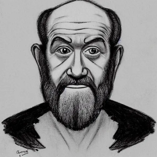 Image similar to george carlin drawn by michelangelo