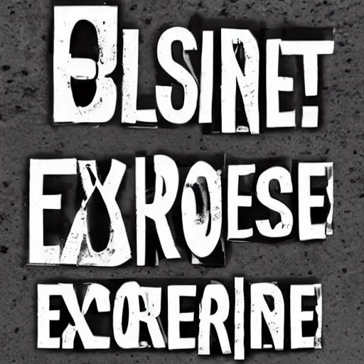 Image similar to text : ( excercise!!!!!!!!!! ), black and white