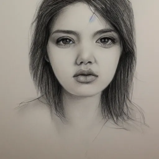 Image similar to belen esteban, pencil drawing