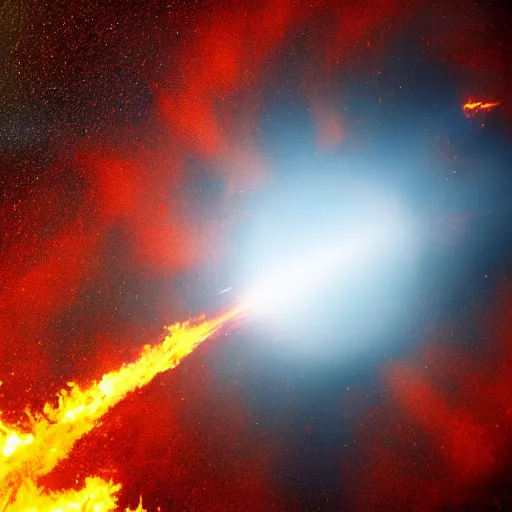 Image similar to a meteor crashing into earth leaving a burning trail behind it, popular science photo, highly detailed 8 k image