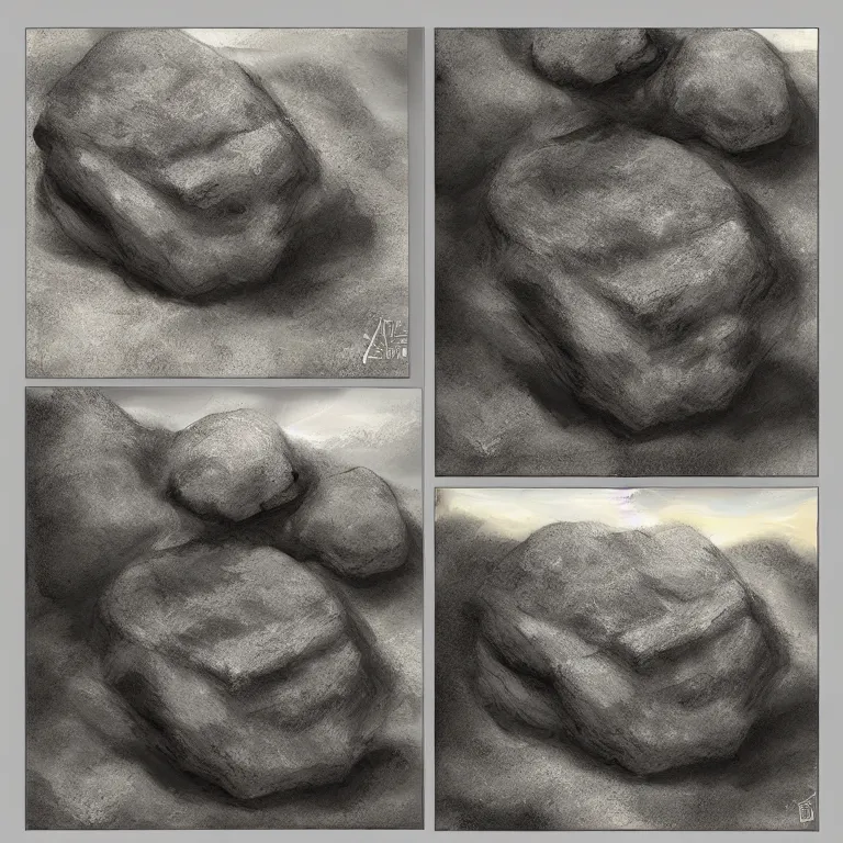 Image similar to a photoshop brush of a rock, free download on deviantart, detailed